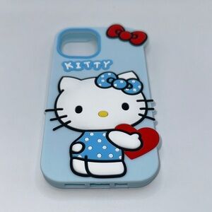 Hello Kitty Blue and Red Heart iPhone Case